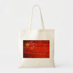 Old Wooden China Flag Tote Bags