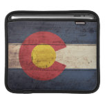Old Wooden Colorado Flag ipad sleeves