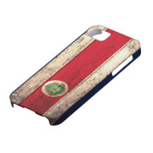Old Wooden Costa Rican Flag iPhone 5 Case