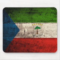 Old Wooden Equatorial Guinea Flag Mouse Pads