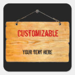 Old Wooden Hanging Sign - Customizable Stickers