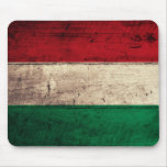 Old Wooden Hungary Flag Mouse Pads