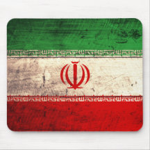 Old Wooden Iran Flag Mousepad