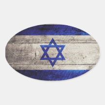 Old Wooden Israel Flag Stickers