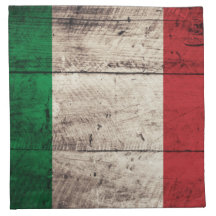 Old Wooden Italian Flag; Printed Napkin