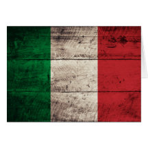 Old Wooden Italy Flag Greeting Card