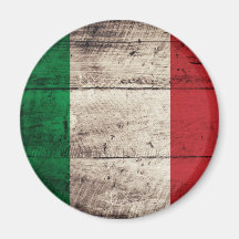 Old Wooden Italy Flag Magnets