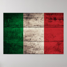 Old Wooden Italy Flag Posters