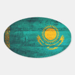 Old Wooden Kazakhstan Flag stickers