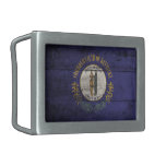 Old Wooden Kentucky Flag; Belt Buckle