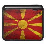 Old Wooden Macedonia Flag Sleeves For iPads
