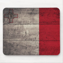 Old Wooden Malta Flag Mousepads