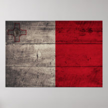 Old Wooden Malta Flag Posters