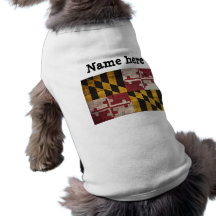 Old Wooden Maryland Flag Dog T Shirt