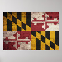 Old Wooden Maryland Flag Posters