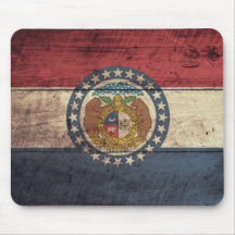 Old Wooden Missouri Flag; Mousepad
