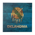 Old Wooden Oklahoma Flag; Tiles