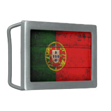 Old Wooden Portugal Flag Belt Buckles