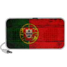 Old Wooden Portugal Flag Notebook Speaker
