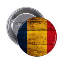 Old Wooden Romania Flag Pin