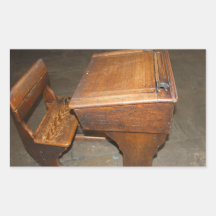 Old  Wooden School Desk and Chair Stickers