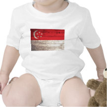 Old Wooden Singapore Flag Shirts