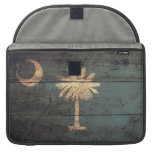Old Wooden South Carolina Flag; Sleeve For MacBooks