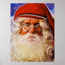 Old World Father Christmas Santa Claus Portrait Print
