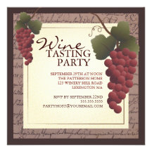 Old World Grapevine Wine Tasting Party Invitation