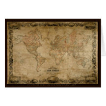 Old World Map Classc Gift Design Card