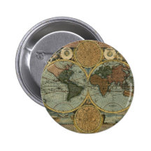 Old World Map Gifts Buttons