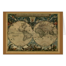 Old World Map Gifts Greeting Cards