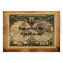 Old World Map Greeting Cards