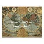 Old World Map Invitation Cards