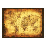 Old World Map Invitation Cards