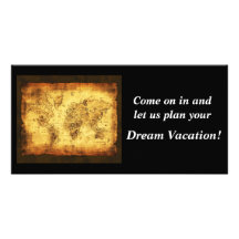 Old World Map Invitation Photo Card