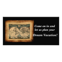 Old World Map Invitation Photo Card