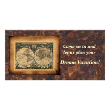Old World Map Invitation Promotional Photo Cards