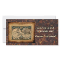 Old World Map Invitation Promotional Photo Cards