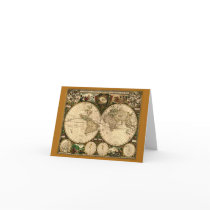 Old World Map Note Card