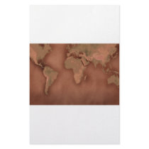 old world map stationery paper