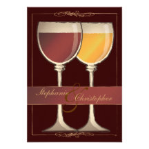 Old World Wineglass Vineyard Winery RSVP Card Personalized Invitations