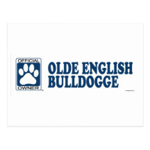 Olde English Bulldogge Blue Post Card