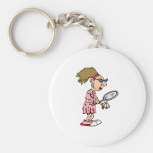 Older Tennis Lady Key Chains