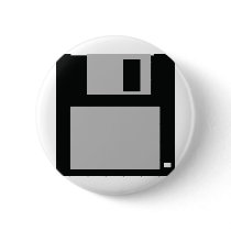 oldschool floppy disc 3.5 pinback button