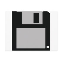 oldschool floppy disc 3.5 postcard