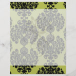olive and black elegant ornate damask flyers
