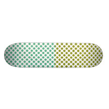 Olive and Green Polka Dots Custom Skateboard
