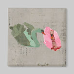 Olive & Blush Swans Magnet magnets