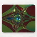 Olive Burgundy Fractal Mouse Pads